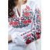 Embroidered blouse "Flower Ornament" Red on White